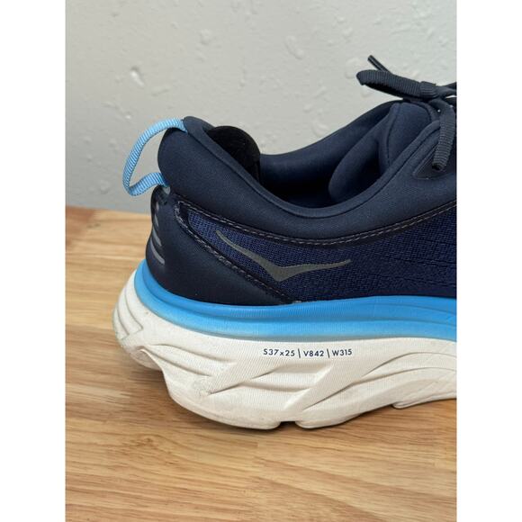HOKA One One Bondi 8 Blue Running Shoes Men’s Size 13D - Picture 7 of 15